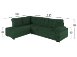 ΚΑΝΑΠΕΣ ΚΡΕΒΑΤΙ JADE HM3144.05L ΑΡΙΣΤΕΡΗ ΓΩΝΙΑ ΣΕ ΚΥΠΑΡΙΣΣΙ ΧΡΩΜΑ 250x180x88Υεκ.