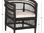 ΠΟΛΥΘΡΟΝΑ MALAWI HM9635.03 ΞΥΛΟ ΜΑΟΝΙ ΜΕ RATTAN ΜΑΥΡΟ-ΛΕΥΚΟ ΜΑΞΙΛΑΡΙ 80x70x86Υεκ.