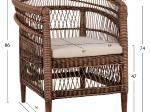 ΠΟΛΥΘΡΟΝΑ MALAWI HM9635.01 ΞΥΛΟ ΜΑΟΝΙ ΜΕ RATTAN ΚΑΦΕ-ΛΕΥΚΟ ΜΑΞΙΛΑΡΙ 80x70x86Υεκ.