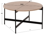 ΤΡΑΠΕΖΙ ΣΑΛΟΝΙΟΥ HM9588.03 MDF ΣΟΝΑΜΑ-ΜΑΥΡΗ ΜΕΤΑΛΛΙΚΗ ΒΑΣΗ Φ80x45Υεκ.