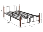 ΚΡΕΒΑΤΙ MAKAI ΜΕΤΑΛΛΟ ΞΥΛΟ ΚΑΡΥΔΙ ΣΤΡΩΜΑ 120X200 HM668
