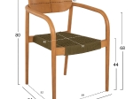 ΠΟΛΥΘΡΟΝΑ OSLO HM9636.05 ΞΥΛΟ TEAK ΦΥΣΙΚΟ & ΠΡΑΣΙΝΟ ΣΧΟΙΝΙ 55x54x80Yεκ.