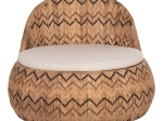 ΠΟΛΥΘΡΟΝΑ ΣΤΡΟΓΓΥΛΗ LADLON HM5992 RATTAN ΦΥΣΙΚΟ-ΕΚΡΟΥ ΜΑΞΙΛΑΡΙ 97x97x76Υεκ.