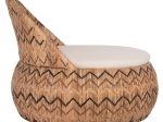ΠΟΛΥΘΡΟΝΑ ΣΤΡΟΓΓΥΛΗ LADLON HM5992 RATTAN ΦΥΣΙΚΟ-ΕΚΡΟΥ ΜΑΞΙΛΑΡΙ 97x97x76Υεκ.