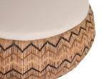ΠΟΛΥΘΡΟΝΑ ΣΤΡΟΓΓΥΛΗ LADLON HM5992 RATTAN ΦΥΣΙΚΟ-ΕΚΡΟΥ ΜΑΞΙΛΑΡΙ 97x97x76Υεκ.
