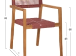 ΠΟΛΥΘΡΟΝΑ CHARLOTTE HM9637.06 ΞΥΛΟ TEAK ΦΥΣΙΚΟ & ΡΟΖ ΣΧΟΙΝΙ 59x54x83Y εκ.