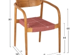 ΠΟΛΥΘΡΟΝΑ OSLO HM9636.06 ΞΥΛΟ TEAK ΦΥΣΙΚΟ & ΡΟΖ ΣΧΟΙΝΙ 55x54x80Yεκ.