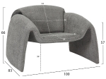 ΠΟΛΥΘΡΟΝΑ LAFORGE HM9679.01 ΓΚΡΙ ΜΠΟΥΚΛΕ ΥΦΑΣΜΑ-ΜΕΤΑΛΛΙΚΟΣ ΣΚΕΛΕΤΟΣ 100x83x66Υεκ.