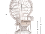 ΠΟΛΥΘΡΟΝΑ ROYAL PEACOCK HM9342.02 RATTAN ΣΕ ΛΕΥΚΟ-ΜΑΞΙΛΑΡΙ ΛΕΥΚΟ 114x72x150Yεκ.