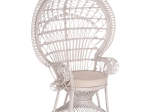 ΠΟΛΥΘΡΟΝΑ ROYAL PEACOCK HM9342.02 RATTAN ΣΕ ΛΕΥΚΟ-ΜΑΞΙΛΑΡΙ ΛΕΥΚΟ 114x72x150Yεκ.