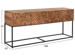 ΚΟΝΣΟΛΑ ΜΕ ΣΥΡΤΑΡΙΑ JORDI HM9801 ΞΥΛΟ TEAK ΦΥΣΙΚΟ-ΜΑΥΡΗ ΜΕΤΑΛΛΙΚΗ ΒΑΣΗ 180x43x79Υεκ.