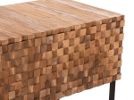 ΚΟΝΣΟΛΑ ΜΕ ΣΥΡΤΑΡΙΑ JORDI HM9801 ΞΥΛΟ TEAK ΦΥΣΙΚΟ-ΜΑΥΡΗ ΜΕΤΑΛΛΙΚΗ ΒΑΣΗ 180x43x79Υεκ.