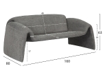 ΚΑΝΑΠΕΣ ΔΙΘΕΣΙΟΣ LAFORGE HM9680.01 ΜΕΤΑΛΛΙΚΟΣ ΣΚΕΛΕΤΟΣ-ΓΚΡΙ ΜΠΟΥΚΛΕ ΥΦΑΣΜΑ 160x80x63Υεκ.