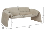 ΚΑΝΑΠΕΣ ΔΙΘΕΣΙΟΣ LAFORGE HM9680.03 ΜΕΤΑΛΛΙΚΟΣ ΣΚΕΛΕΤΟΣ-ΜΠΕΖ ΜΠΟΥΚΛΕ ΥΦΑΣΜΑ 160x80x63Υεκ.