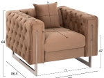 ΠΟΛΥΘΡΟΝΑ τ.CHESTERFIELD MOBAR HM3261.03 ΜΠΕΖ ΒΕΛΟΥΔΟ-ΜΕΤΑΛΛΙΚΑ ΠΟΔΙΑ 99x86,5x77Υεκ.