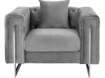 ΠΟΛΥΘΡΟΝΑ τ.CHESTERFIELD MOBAR HM3261.01 ΓΚΡΙ ΒΕΛΟΥΔΟ-ΜΕΤΑΛΛΙΚΑ ΠΟΔΙΑ 99x86,5x77Υεκ.