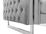 ΠΟΛΥΘΡΟΝΑ τ.CHESTERFIELD MOBAR HM3261.01 ΓΚΡΙ ΒΕΛΟΥΔΟ-ΜΕΤΑΛΛΙΚΑ ΠΟΔΙΑ 99x86,5x77Υεκ.