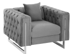 ΠΟΛΥΘΡΟΝΑ τ.CHESTERFIELD MOBAR HM3261.01 ΓΚΡΙ ΒΕΛΟΥΔΟ-ΜΕΤΑΛΛΙΚΑ ΠΟΔΙΑ 99x86,5x77Υεκ.