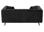 ΚΑΝΑΠΕΣ τ.CHESTERFIELD MOBAR HM3262.04 ΜΑΥΡΟ ΒΕΛΟΥΔΟ-ΜΕΤΑΛΛΙΚΑ ΠΟΔΙΑ 154x85x68Υεκ