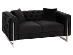ΚΑΝΑΠΕΣ τ.CHESTERFIELD MOBAR HM3262.04 ΜΑΥΡΟ ΒΕΛΟΥΔΟ-ΜΕΤΑΛΛΙΚΑ ΠΟΔΙΑ 154x85x68Υεκ