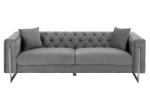 ΚΑΝΑΠΕΣ τ.CHESTERFIELD MOBAR HM3263.01 ΓΚΡΙ ΒΕΛΟΥΔΟ-ΜΕΤΑΛΛΙΚΑ ΠΟΔΙΑ 212x87x68Υεκ