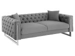 ΚΑΝΑΠΕΣ τ.CHESTERFIELD MOBAR HM3263.01 ΓΚΡΙ ΒΕΛΟΥΔΟ-ΜΕΤΑΛΛΙΚΑ ΠΟΔΙΑ 212x87x68Υεκ
