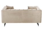 ΚΑΝΑΠΕΣ τ.CHESTERFIELD MOBAR HM3262.02 ΚΡΕΜ ΒΕΛΟΥΔΟ-ΜΕΤΑΛΛΙΚΑ ΠΟΔΙΑ 154x85x68Υεκ