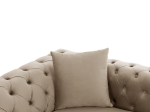ΚΑΝΑΠΕΣ τ.CHESTERFIELD MOBAR HM3263.02 ΚΡΕΜ ΒΕΛΟΥΔΟ-ΜΕΤΑΛΛΙΚΑ ΠΟΔΙΑ 212x87x68Υεκ