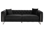ΚΑΝΑΠΕΣ τ.CHESTERFIELD MOBAR HM3263.04 ΜΑΥΡΟ ΒΕΛΟΥΔΟ-ΜΕΤΑΛΛΙΚΑ ΠΟΔΙΑ 212x87x68Υεκ