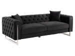 ΚΑΝΑΠΕΣ τ.CHESTERFIELD MOBAR HM3263.04 ΜΑΥΡΟ ΒΕΛΟΥΔΟ-ΜΕΤΑΛΛΙΚΑ ΠΟΔΙΑ 212x87x68Υεκ