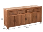 ΜΠΟΥΦΕΣ GRAYSON HM9802 ΑΝΑΚΥΚΛΩΜΕΝΟ ΞΥΛΟ TEAK ΣΕ ΦΥΣΙΚΟ 220x50x90Υεκ.