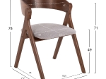 ΚΑΡΕΚΛΑ NEKKER HM9739.01 RUBBERWOOD ΣΕ ΚΑΡΥΔΙ-ΜΠΕΖ ΥΦΑΣΜΑ ΚΑΘΙΣΜΑ 56x55x78Yεκ.