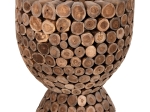 ΤΡΑΠΕΖΙ BAR ΣΤΡΟΓΓΥΛΟ LEEROY HM9806 KOMMATIA ΞΥΛΟΥ TEAK Φ900x103Υεκ.