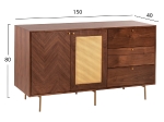ΜΠΟΥΦΕΣ MEEN HM9735 MDF ΜΕ ΦΥΣΙΚΟ ΚΑΠΛΑΜΑ ΚΑΡΥΔΙΑΣ-ΧΡΥΣΑ ΜΕΤΑΛΛΙΚΑ ΠΟΔΙΑ 150x40x80Υεκ