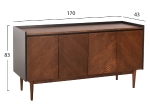 ΜΠΟΥΦΕΣ BEEN HM9740 MDF ΣΕ ΣΚΟΥΡΟ ΓΚΡΙ & ΚΑΡΥΔΙ ΚΑΠΛΑΜΑ 170x43x83Υεκ.