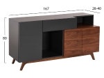 ΜΠΟΥΦΕΣ PREDA HM9747 MDF ΜΕ ΚΑΡΥΔΙ & ΣΚΟΥΡΟ ΓΚΡΙ ΚΑΠΛΑΜΑ 167x28-40x80Υεκ.