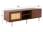 ΕΠΙΠΛΟ ΤΗΛΕΟΡΑΣΗΣ MEEN HM9736 MDF ΜΕ ΚΑΠΛΑΜΑ ΚΑΡΥΔΙΑΣ-ΧΡΥΣΑ ΠΟΔΙΑ 160x40x52Υεκ.