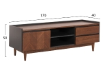 ΕΠΙΠΛΟ ΤΗΛΕΟΡΑΣΗΣ VEEN HM9741 MDF ΜΕ ΚΑΠΛΑΜΑ ΚΑΡΥΔΙΑΣ-ΚΑΡΥΔΙ&ΣΚΟΥΡΟ ΓΚΡΙ 170x40x50Υ