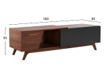 ΕΠΙΠΛΟ ΤΗΛΕΟΡΑΣΗΣ HUDSON HM9748 MDF ΚΑΠΛΑΜΑΣ ΚΑΡΥΔΙΑΣ ΚΑΡΥΔΙ&ΣΚΟΥΡΟ ΓΚΡΙ 180x40x50Υ