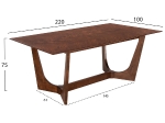 ΤΡΑΠΕΖΙ ΤΡΑΠΕΖΑΡΙΑΣ RIMER HM9742 MDF ΜΕ ΚΑΠΛΑΜΑ ΦΡΑΞΙΝΟΥ-ΚΑΡΥΔΙ ΧΡΩΜΑ 220X100x75Yεκ.