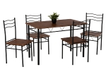 ΣΕΤ ΤΡΑΠΕΖΑΡΙΑΣ 5ΤΜΧ PEASY HM9415.01 ΜΕΤΑΛΛΟ ΜΑΥΡΟ-MDF ΚΑΡΥΔΙ 110x60x75Υεκ