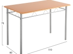 ΣΕΤ ΤΡΑΠΕΖΑΡΙΑΣ 5ΤΜΧ PEASY HM9415.02 ΜΕΤΑΛΛΟ ΑΣΗΜΙ-MDF SONAMA 110x60x75Υεκ