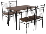 ΣΕΤ ΤΡΑΠΕΖΑΡΙΑΣ 5ΤΜΧ PEARY HM9416.01 ΜΕΤΑΛΛΟ ΜΑΥΡΟ-MDF ΚΑΡΥΔΙ 110x70x74Yεκ.