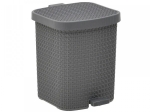 Inart Κάδος Απορριμμάτων Με Πεντάλ Pl Γκρι 12 Lt 26X27X33