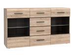 ΜΠΟΥΦΕΣ SOLO 150X41X82CM SONOMA ΜΕ WENGE ΚΑΙ MDF ΚΑΜΠΥΛΩΤΟ ΤΕΛΕΙΩΜΑ ΣΤΙΣ ΠΟΡΤΕΣ