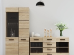 ΜΠΟΥΦΕΣ SOLO 150X41X82CM SONOMA ΜΕ WENGE ΚΑΙ MDF ΚΑΜΠΥΛΩΤΟ ΤΕΛΕΙΩΜΑ ΣΤΙΣ ΠΟΡΤΕΣ