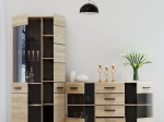 ΜΠΟΥΦΕΣ SOLO 150X41X82CM SONOMA ΜΕ WENGE ΚΑΙ MDF ΚΑΜΠΥΛΩΤΟ ΤΕΛΕΙΩΜΑ ΣΤΙΣ ΠΟΡΤΕΣ