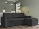 CONCEPT ΓΩΝΙΑΚΟΣ ΚΑΝΑΠΕΣ ΚΡΕΒΑΤΙ ΜΕ ΑΝΑΣΤΡΕΨΙΜΗ ΓΩΝΙΑ & ΑΠΟΘΗΚΕΥΤΙΚΟ ΧΩΡΟ ΓΚΡΙ 218X153X80CM.