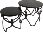 ΤΡΑΠΕΖΑΚΙ ARTELIBRE ΑΝΘΡΩΠΟΙ ΜΑΥΡΟ ΑΛΟΥΜΙΝΙΟ 58X58X49CM ΣΕΤ 2ΤΜΧ