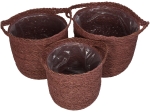 ΚΑΛΑΘΙ ARTELIBRE ALMOND SEAGRASS 25X25X24CM ΣΕΤ 3ΤΜΧ